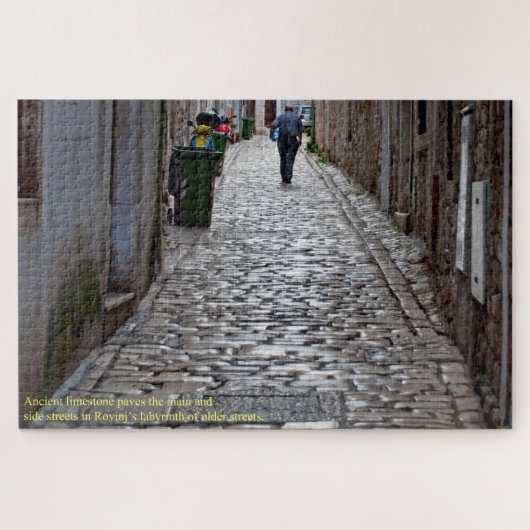 Ancient Cobblestone Street, Rovinj Kroatië Large Legpuzzel (Horizontaal)