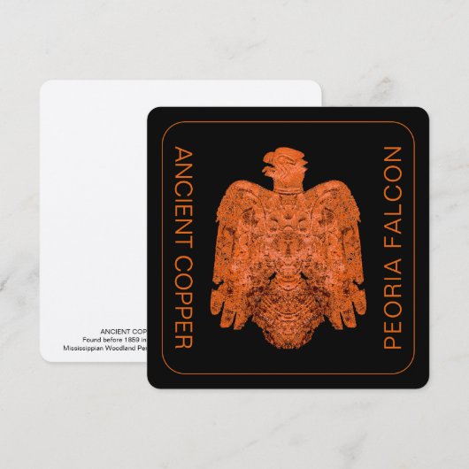 Ancient Copper Peoria Falcon gerestaureerde Kaart (Voorkant / Achterkant)