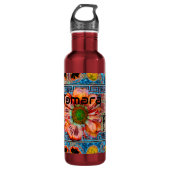 Ancient Dance met figuren en bloemen Waterfles (Voorkant)