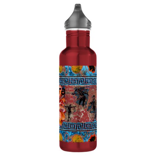 Ancient Dance met figuren en bloemen Waterfles (Rechts)