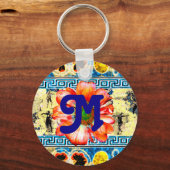 Ancient Dancewith daisy and monogram Sleutelhanger (Voorkant)