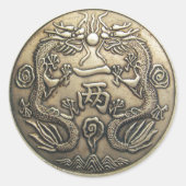 Ancient Dragon Ronde Sticker (Voorkant)