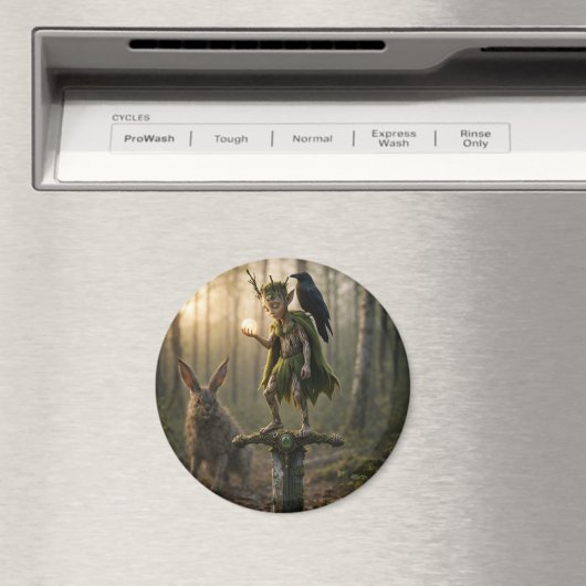 Ancient Druid Bard Fae Pixie with Pearl Magneet (Insitu (Vaatwasser))