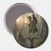 Ancient Druid Bard Fae Pixie with Pearl Magneet (Voorkant / Achterkant)