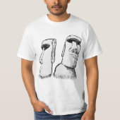 Ancient Easter Island Statues Sketch T-shirt (Voorkant)