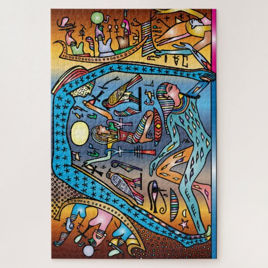 Ancient Egypt Art God Geb Supports Nut in Heaven Legpuzzel (Verticaal)