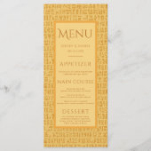 Ancient Egypt Hieroglyphic Motifs Egyptian Wedding Menu (Voorkant)