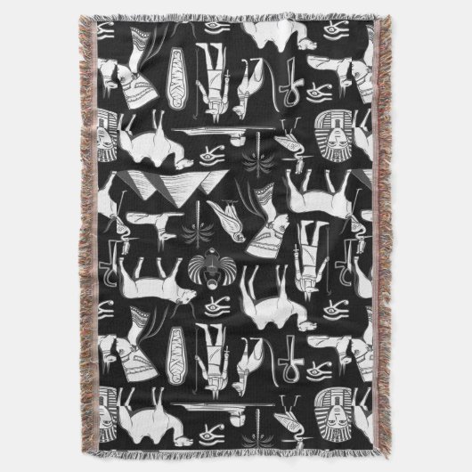 Ancient Egypt Hieroglyphic Symbol Pattern Deken (Voorkant Verticaal)