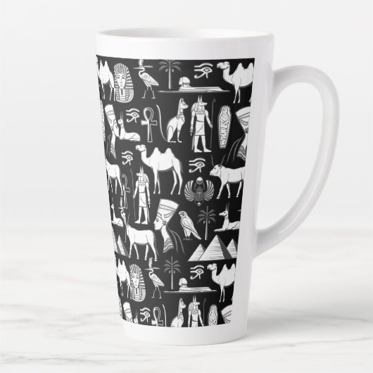 Ancient Egypt Hieroglyphic Symbol Pattern      Latte Mok (Rechts)