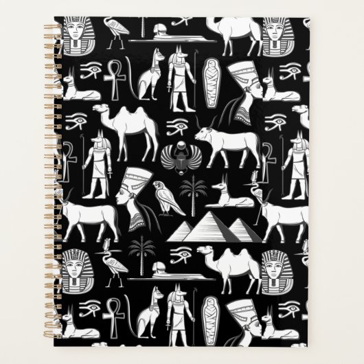 Ancient Egypt Hieroglyphic Symbol Pattern      Planner (Voorkant)