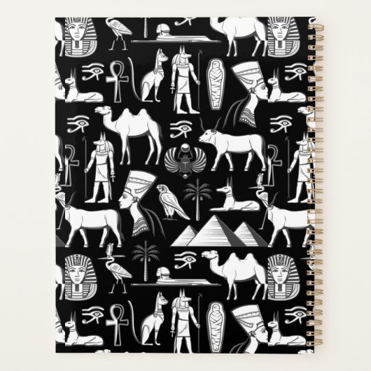 Ancient Egypt Hieroglyphic Symbol Pattern      Planner (Achterkant)