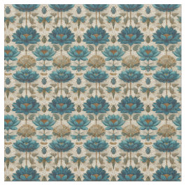 Ancient Egypt Toile de Jouy Green Floral Pattern Stof