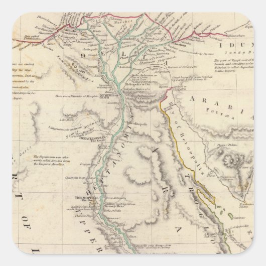 Ancient Egypte Vierkante Sticker (Voorkant)