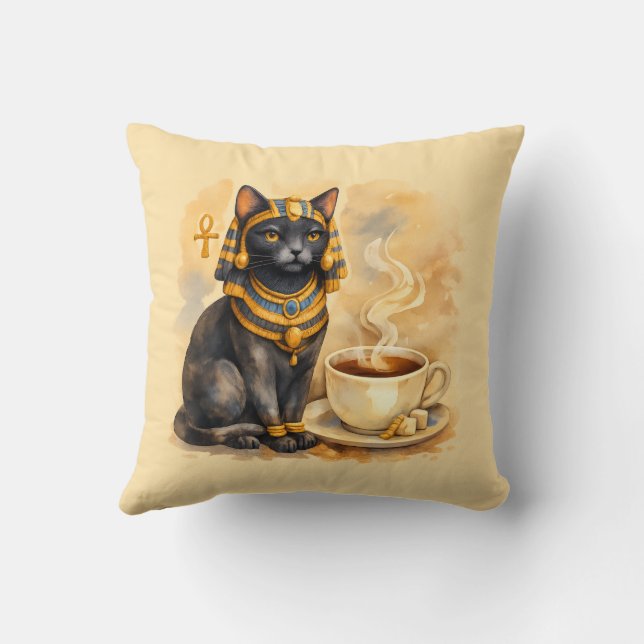 Ancient Egyptian Cat Bastet Inspired Decor Kussen (Achterkant)