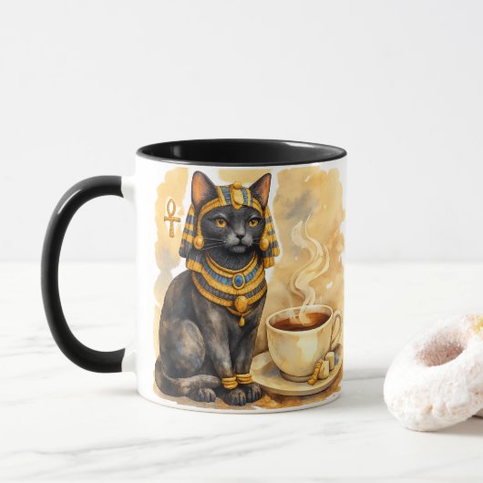 Ancient Egyptian Cat Mystical Bastet Art Mok (Met donut)