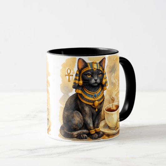 Ancient Egyptian Cat Mystical Bastet Art Mok (Voorkant rechts)