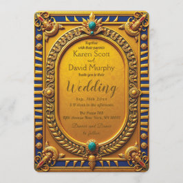 Ancient Egyptian Gold Wedding Invitation Kaart