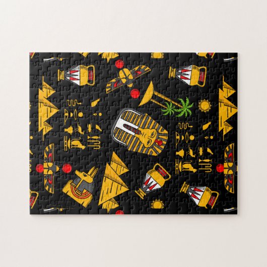 Ancient  Egyptian Hieroglyphic Pattern Background  Legpuzzel (Horizontaal)
