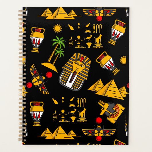 Ancient  Egyptian Hieroglyphic Pattern Background  Planner (Voorkant)