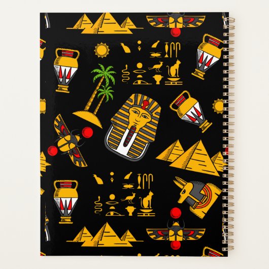 Ancient  Egyptian Hieroglyphic Pattern Background  Planner (Achterkant)