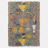 Ancient Egyptian Hieroglyphic -Pattern Pharaoh  Deken (Voorkant Verticaal)