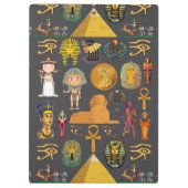 Ancient Egyptian Hieroglyphic -Pattern Pharaoh  Klembord (Achterkant)