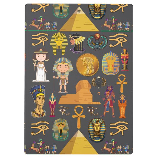 Ancient Egyptian Hieroglyphic -Pattern Pharaoh  Klembord (Achterkant)