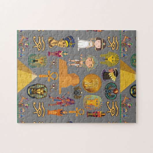 Ancient Egyptian Hieroglyphic -Pattern Pharaoh  Legpuzzel (Horizontaal)
