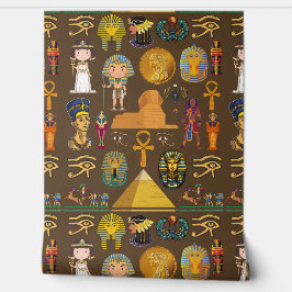 Ancient Egyptian Hieroglyphic -Pattern Symbol  Behang