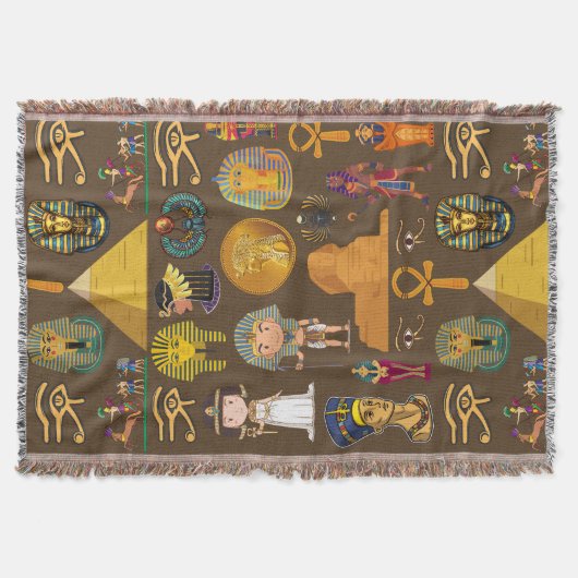 Ancient Egyptian Hieroglyphic -Pattern Symbol  Deken (Voorkant)