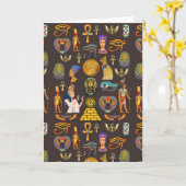 Ancient Egyptian Hieroglyphic Pattern Symbol       Kaart (Gele Bloem)