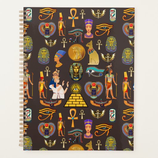 Ancient Egyptian Hieroglyphic Pattern Symbol       Planner (Voorkant)