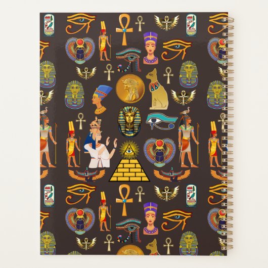 Ancient Egyptian Hieroglyphic Pattern Symbol       Planner (Achterkant)