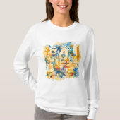 Ancient Egyptian Hieroglyphs Eye of Horus & Ankh T-shirt (Voorkant)