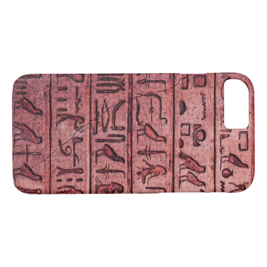 Ancient Egyptian Hieroglyphs Red iPhone 7 Hoesje (Achterkant (Horizontaal))