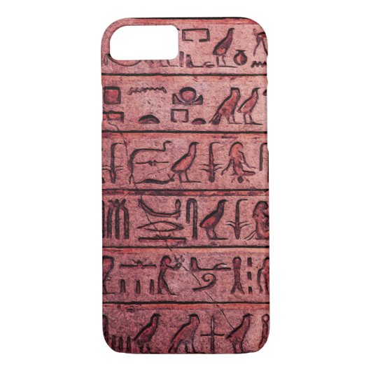 Ancient Egyptian Hieroglyphs Red iPhone 7 Hoesje (Achterkant)