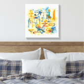 Ancient Egyptian Hieroglyphs Sacred Symbols Canvas Afdruk (Insitu (Slaapkamer))