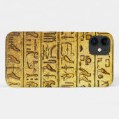 Ancient Egyptian Hieroglyphs Yellow iPhone 11 Hoes (Achterkant (horizontaal))