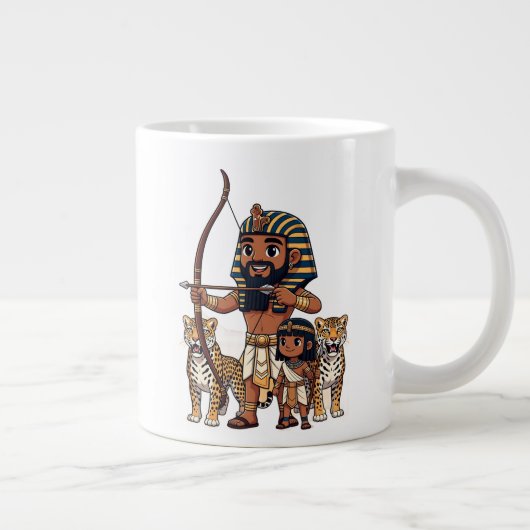 Ancient Egyptian Hunt with Leopards Grote Koffiekop (Rechts)