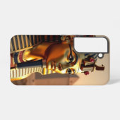 Ancient Egyptian King Tut Gold Mask with Pyramids Samsung Galaxy Hoesje (Achterkant horizontaal)