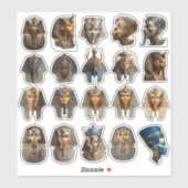 Ancient Egyptian Pharaoh Faces Stickers | Gold 3D  (Vel)