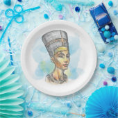 Ancient Egyptian Queen Nefertiti Bust Sketch Papieren Bordje (Feest)