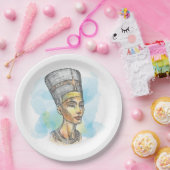 Ancient Egyptian Queen Nefertiti Bust Sketch Papieren Bordje (Feest)