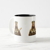 Ancient Egyptian Royalty Mug – Whimsical Pharaoh D Tweekleurige Koffiemok (Voorkant links)