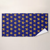 Ancient Egyptian Style Star Pattern v2 - Deep Navy Badhanddoek (Badhanddoek)