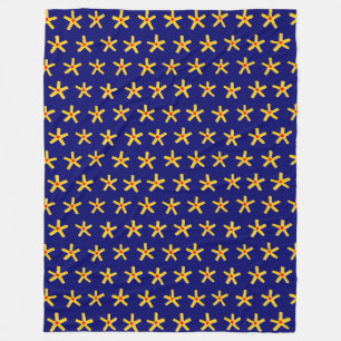 Ancient Egyptian Style Star Pattern v2 - Deep Navy Fleece Deken