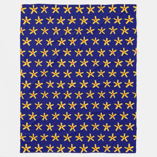 Ancient Egyptian Style Star Pattern v2 - Deep Navy Fleece Deken (Voorkant)
