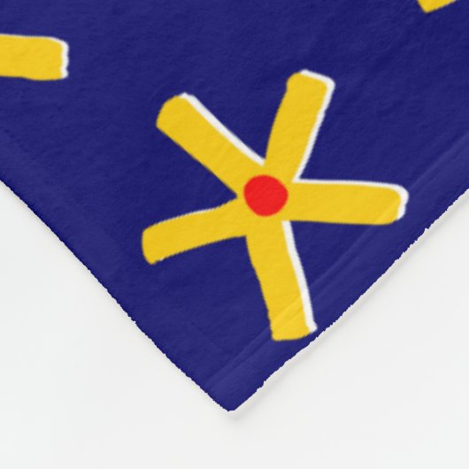 Ancient Egyptian Style Star Pattern v2 - Deep Navy Fleece Deken (Hoek)