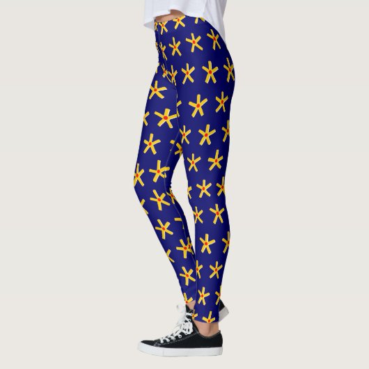 Ancient Egyptian Style Star Pattern v2 - Deep Navy Leggings (Links)