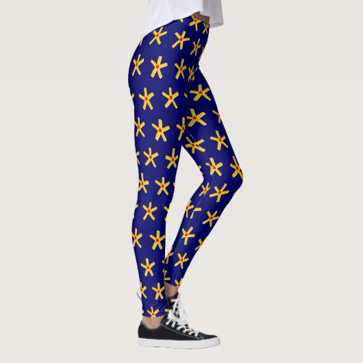 Ancient Egyptian Style Star Pattern v2 - Deep Navy Leggings (Rechts)